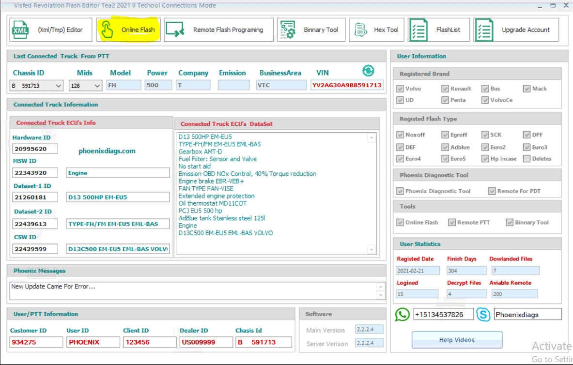 How to Dowland Online Flash And Encrypting For PTT PhoenixDiag