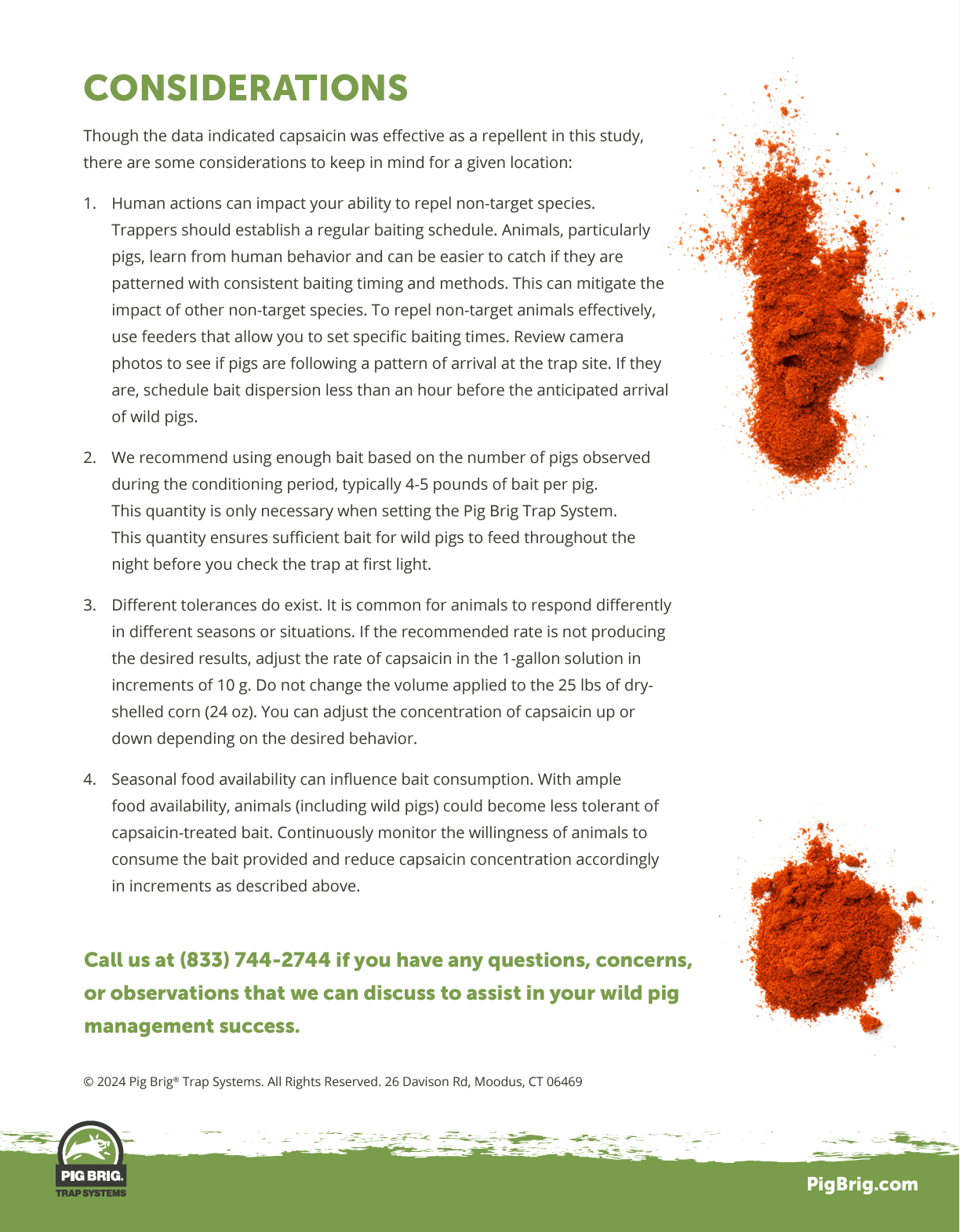 Capsaicin Repellent Trial Pig Brig Support Center