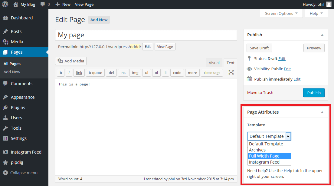 WordPress How to remove the sidebar pipdig Support
