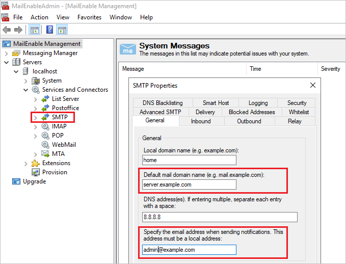 How to change the hostname for outbound mail in MailEnable on a Plesk