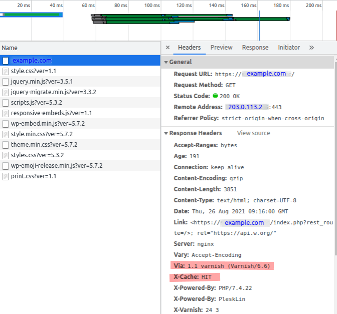 How to configure varnish cache for a domain in Plesk? Plesk