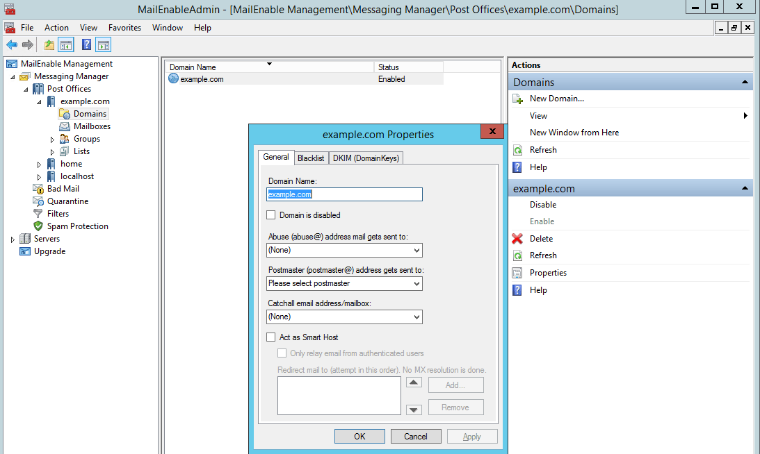Unable to send an email to a domain hosted in Plesk mailbox