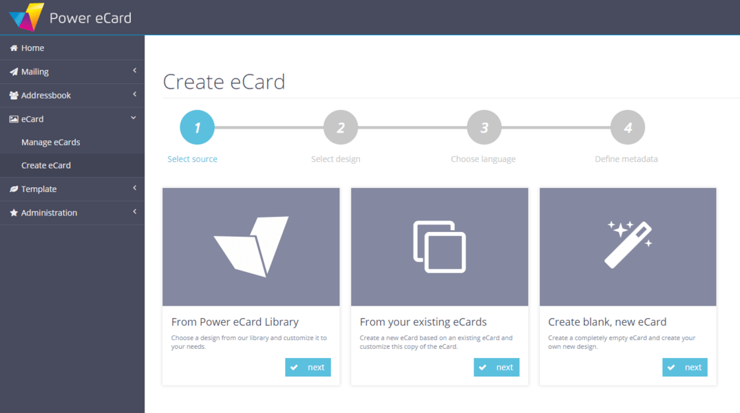 How to create your first eCard design Power eCard Support