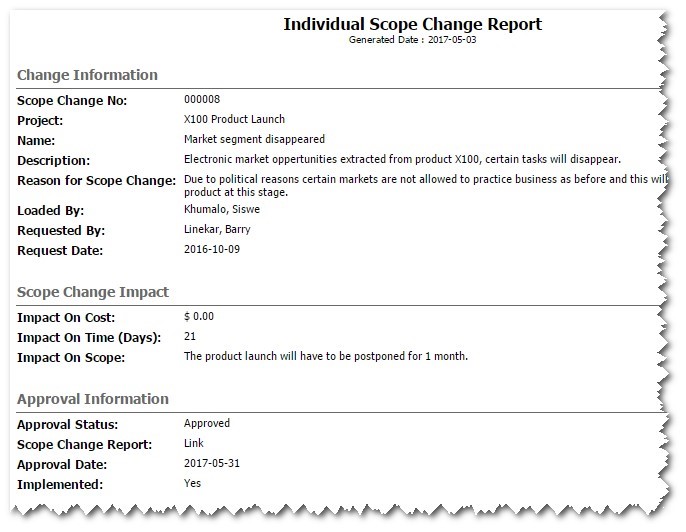 Scope Change Reports PPO Support Portal