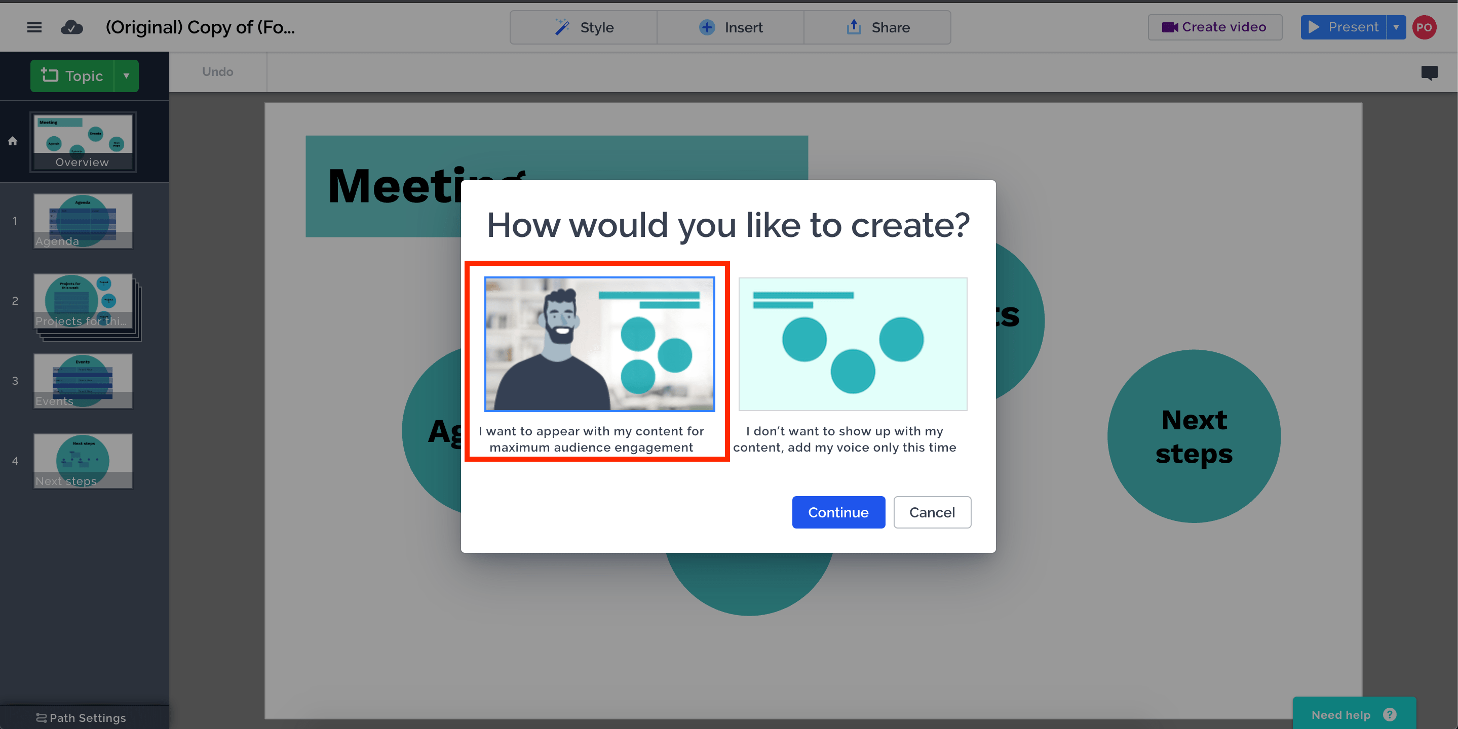 Turning a presentation into a video – Prezi Support Center