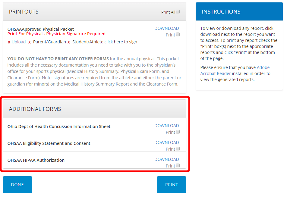 Printing Documents/Forms Help Center