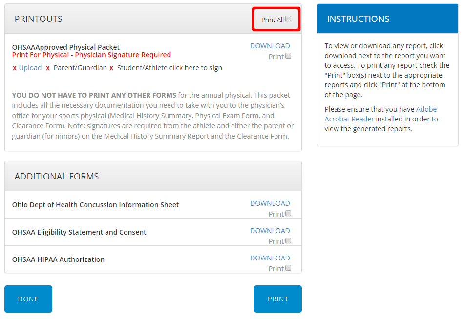 Printing Documents/Forms Help Center