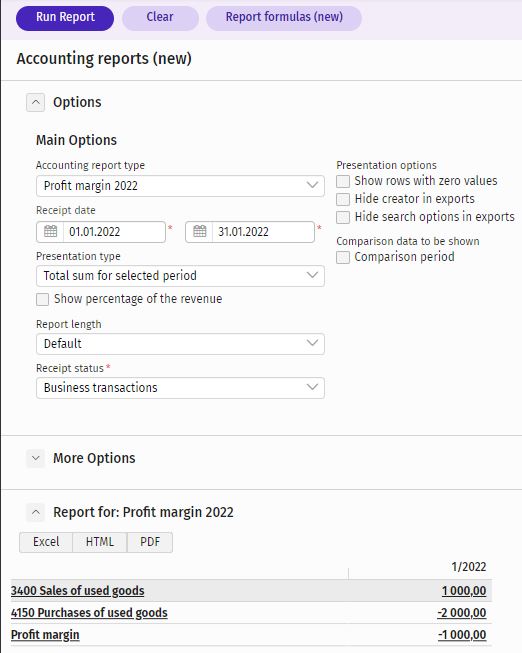 VAT margin scheme Procountor