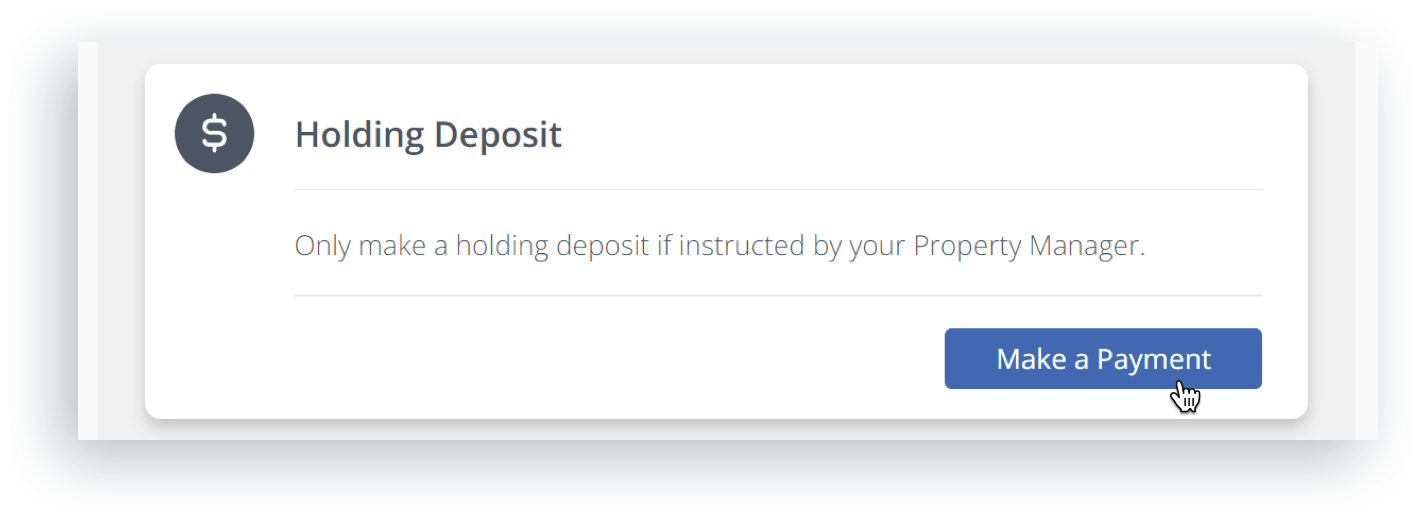Pay Holding Deposit (Using MePay) PropertyMe Customer Support
