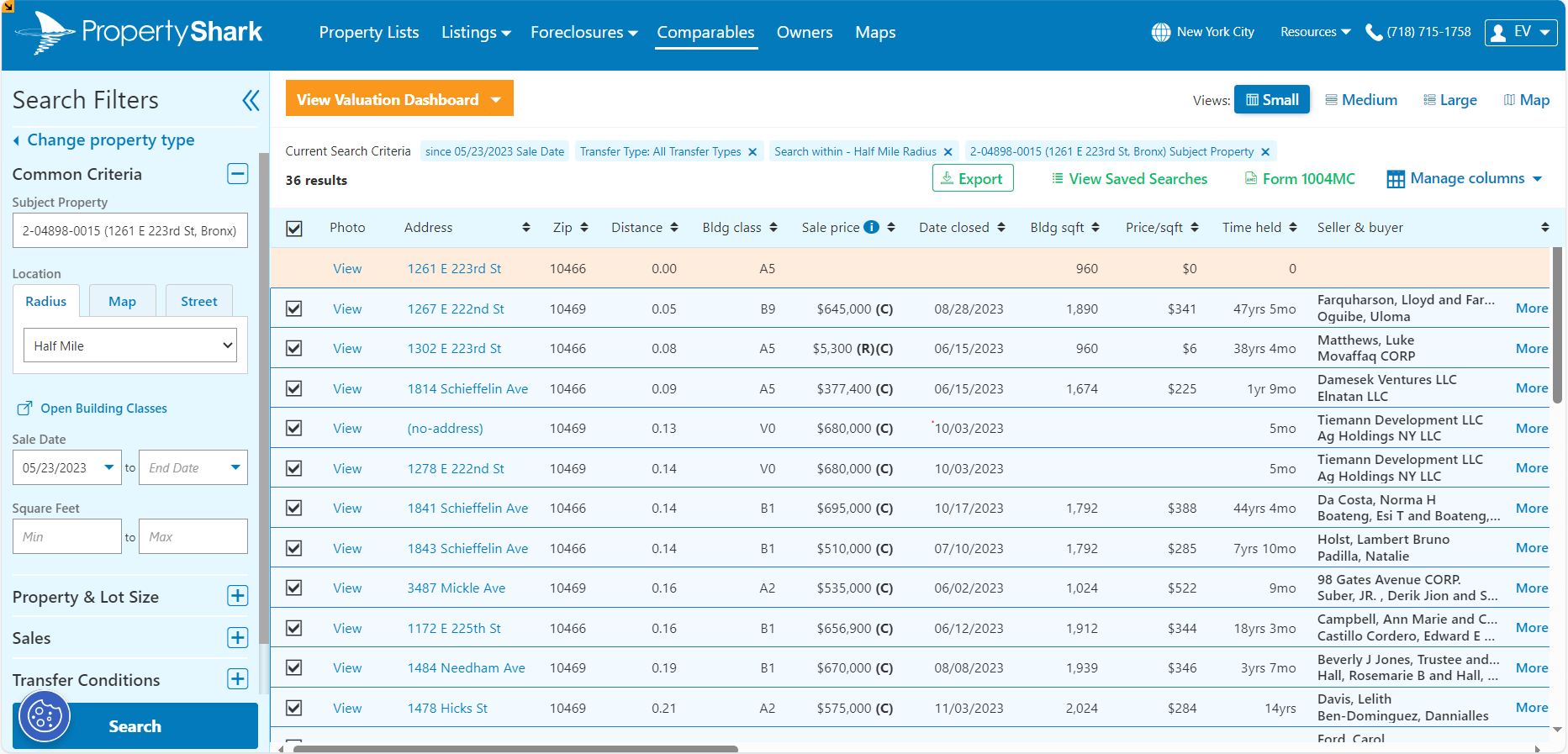 Comps By Parcel ID/BBL PropertyShark Help Center