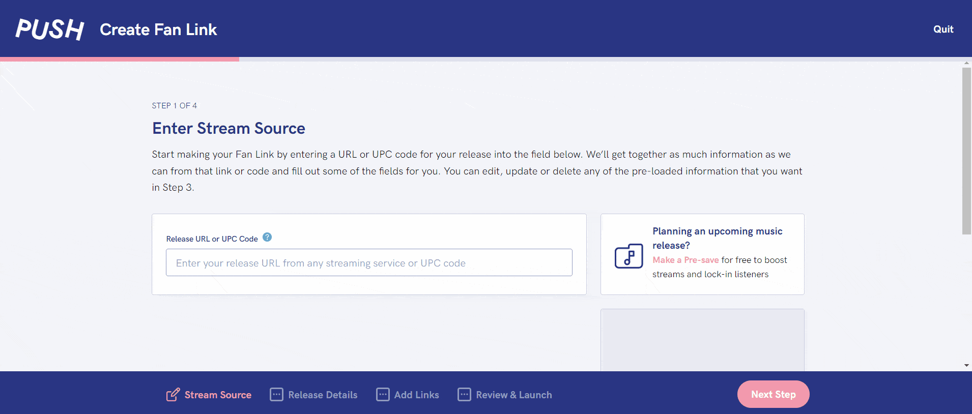 How to find streaming links using your release UPC PUSH Support Hub