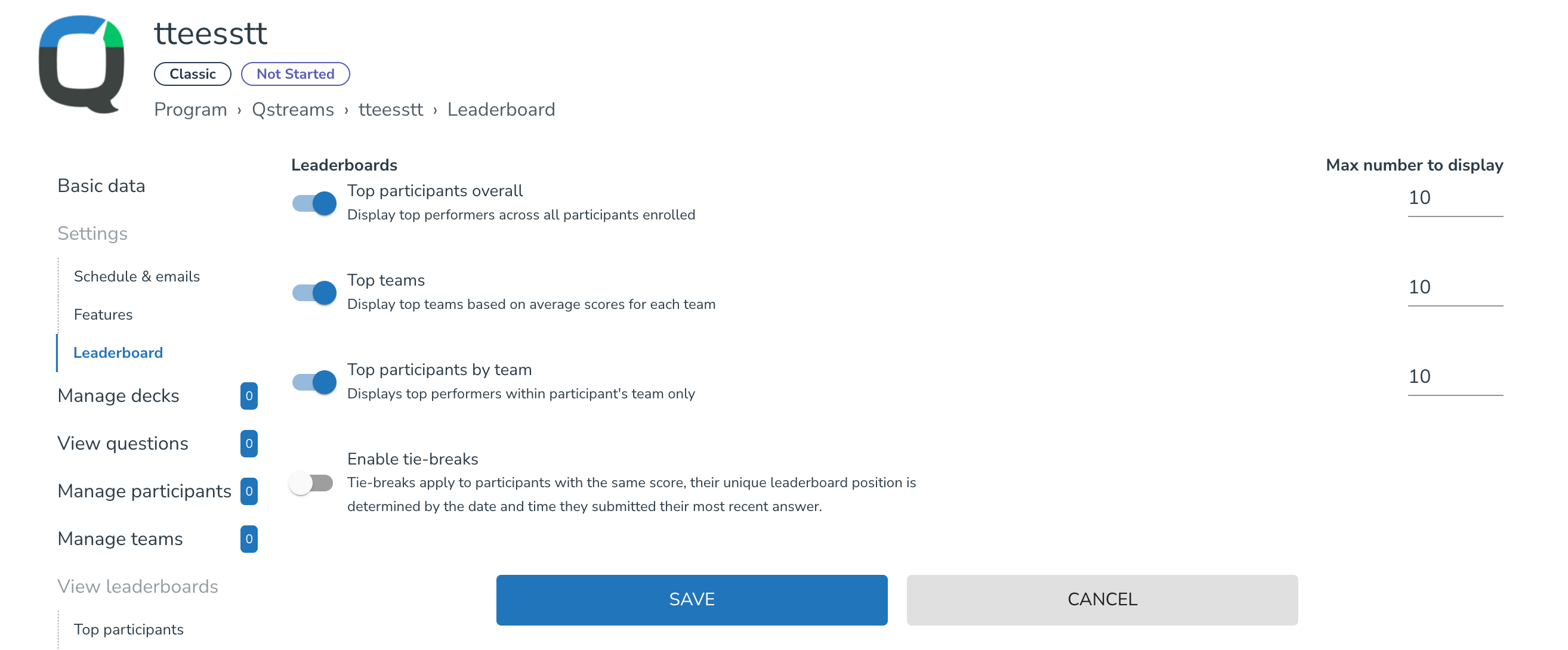 Enable Leaderboards Qstream Support