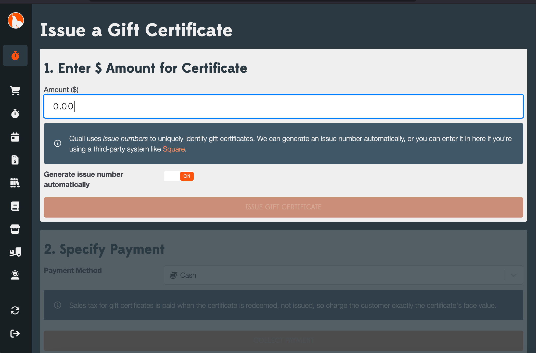 Can I sell gift certificates?