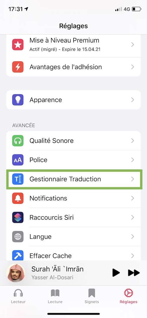 Comment ajouter la traduction en français Quanticapps
