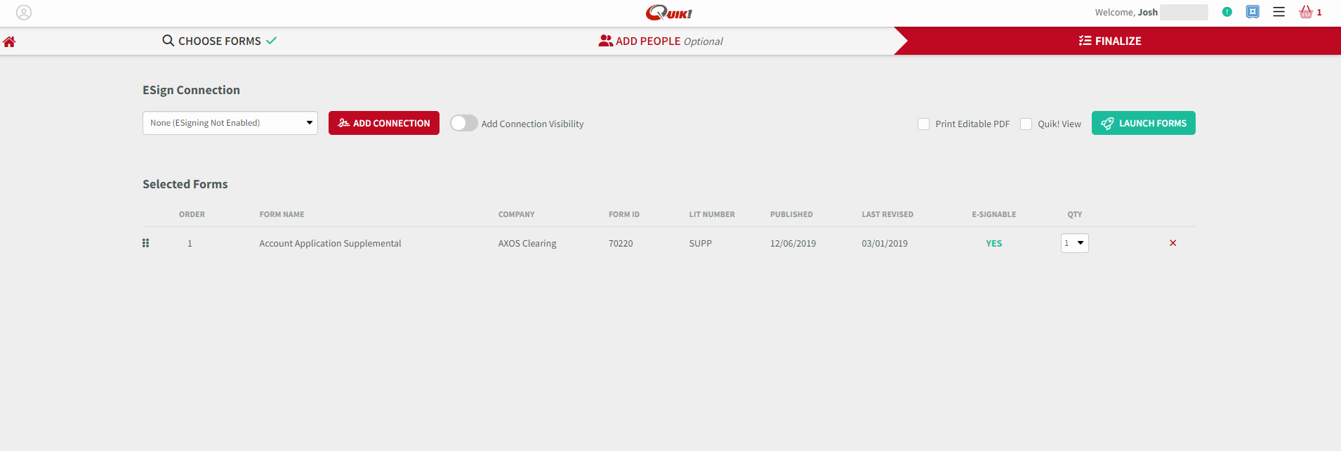 Step 3 How to Launch Forms Quik! Forms