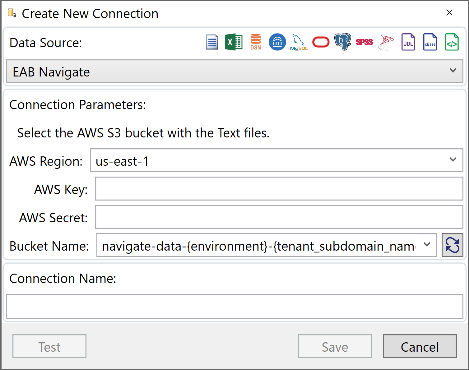 Create a Connection in Construct EAB Rapid Insight