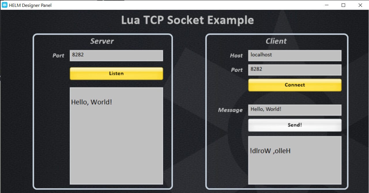 Using Lua Sockets with Helm Rascular Support Centre
