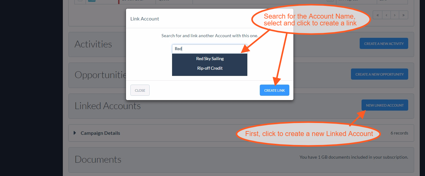 Created Linked Accounts on your SpotlerCRM Linking Accounts