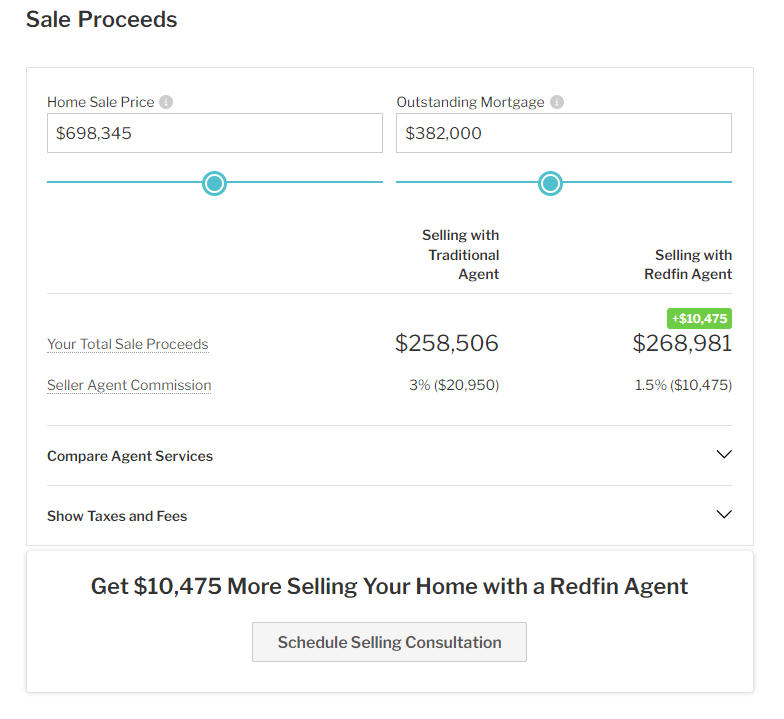 Sale Proceeds Tool Redfin Customer Service