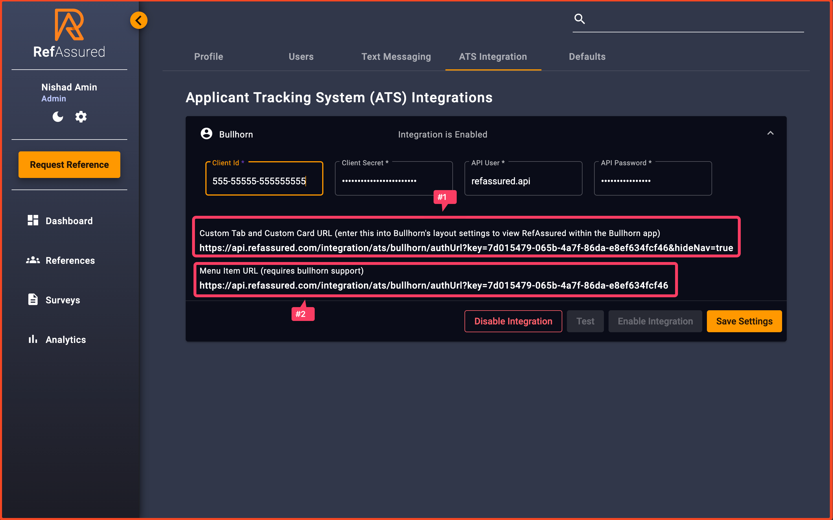 Bullhorn Configuration RefAssured