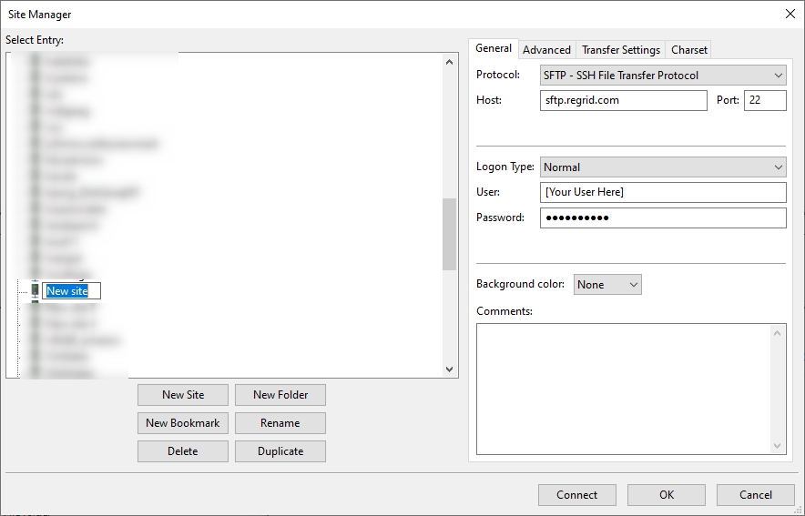 Using FileZilla for SFTP