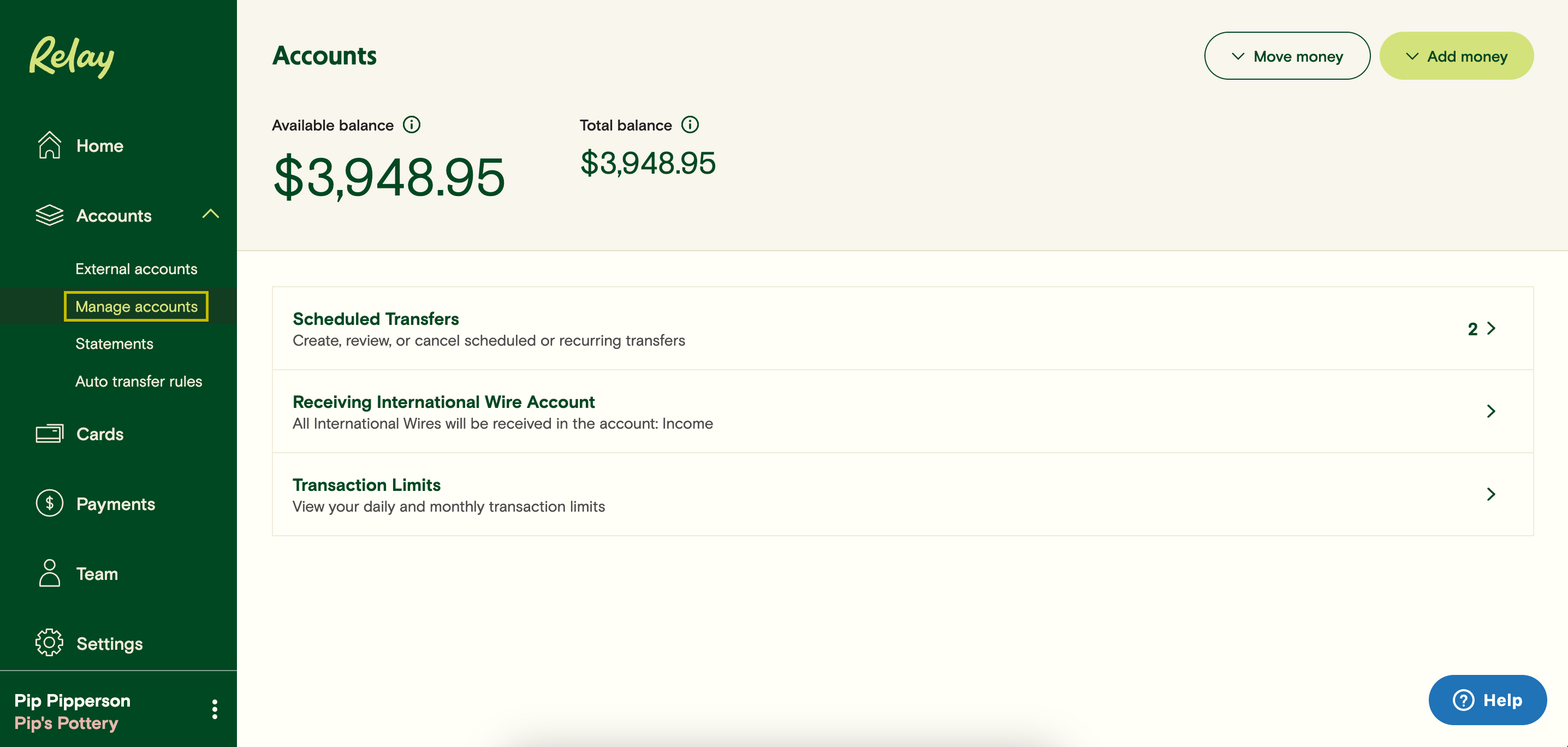 Receiving an international wire Relay Financial