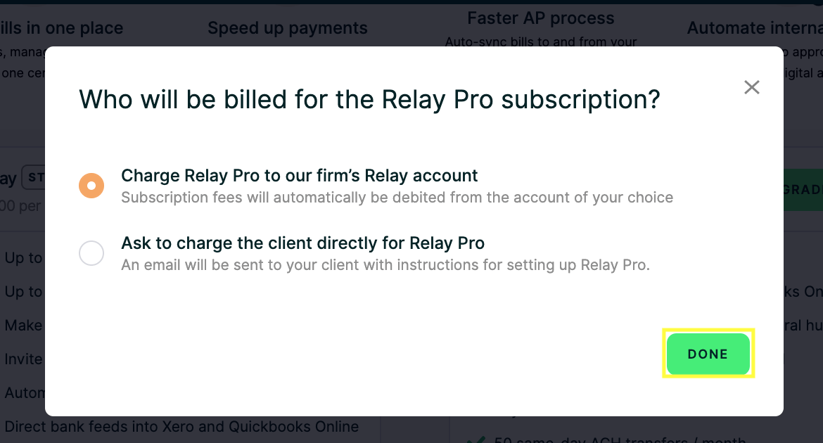How to Upgrade a Client’s Account to Relay Pro Relay Financial
