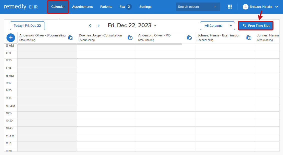 How to Find Free Time Slots in the Calendar (EHR 2.0) Remedly Help Center