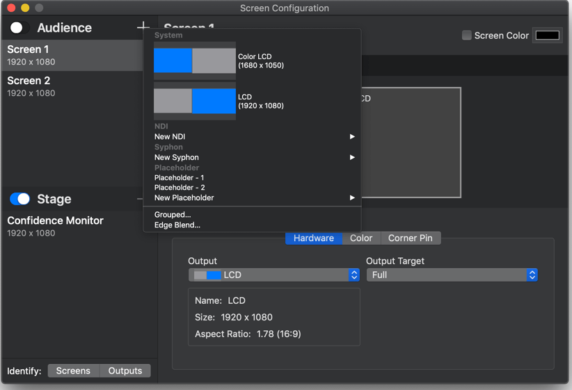 Screen Configuration in ProPresenter 7 Renewed Vision
