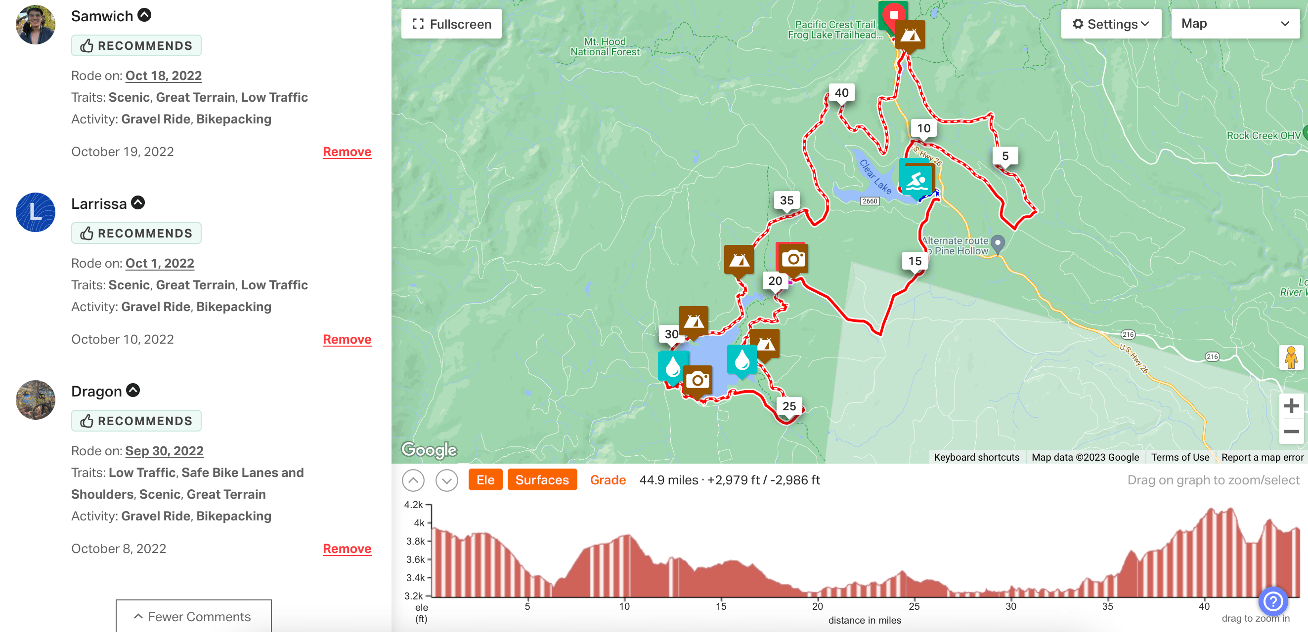 Route Reviews Ride with GPS Help Center