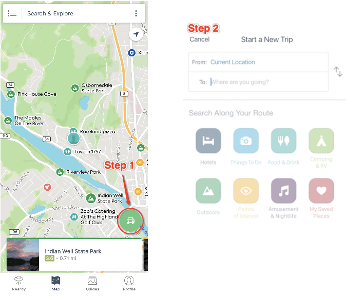 Planning a Trip on Mobile App Roadtrippers Support
