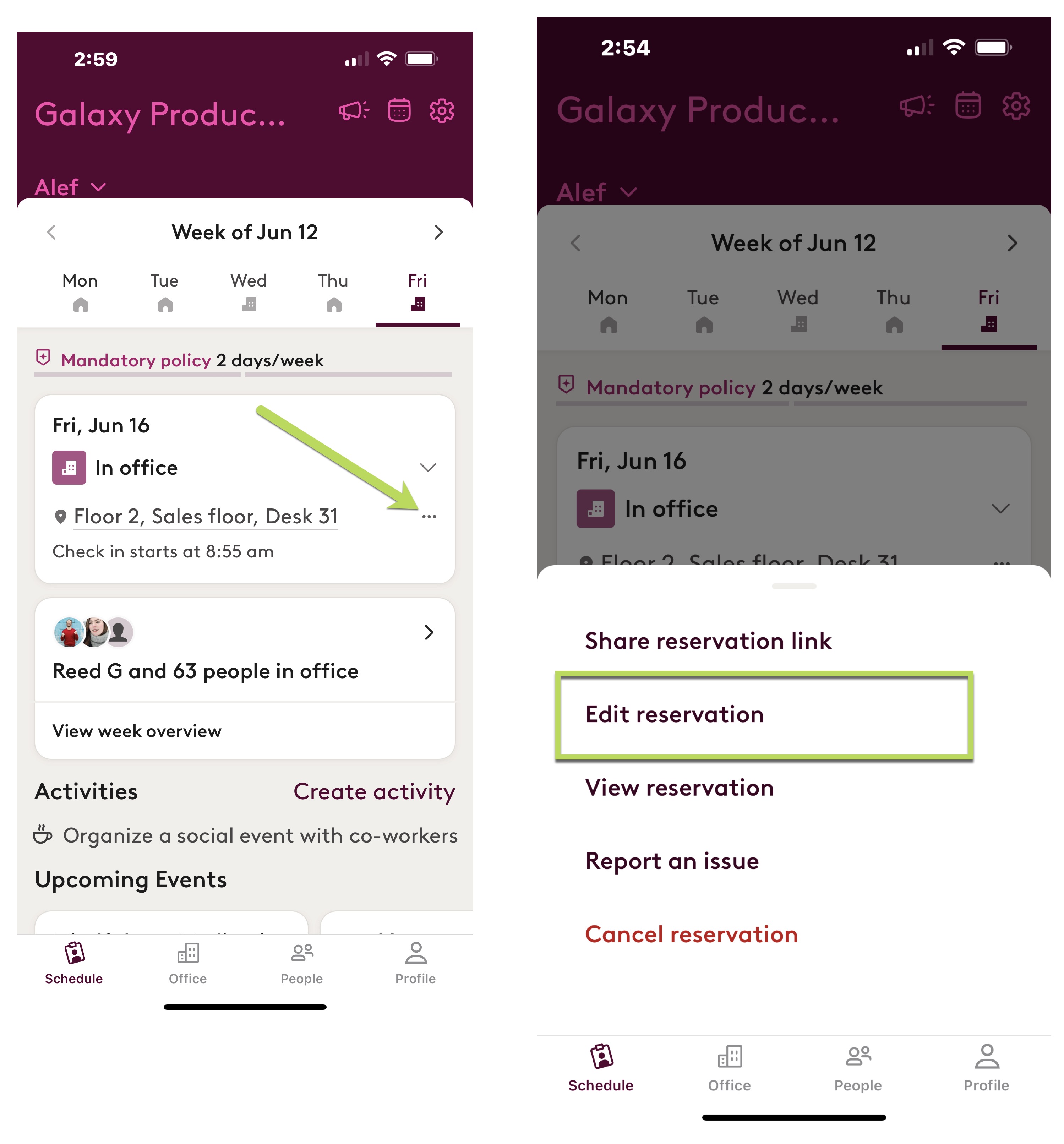 How to edit a desk reservation Robin Help Center