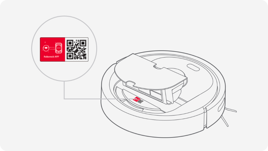 Where can I find QR code when Roborock app asks me to Scan QR code
