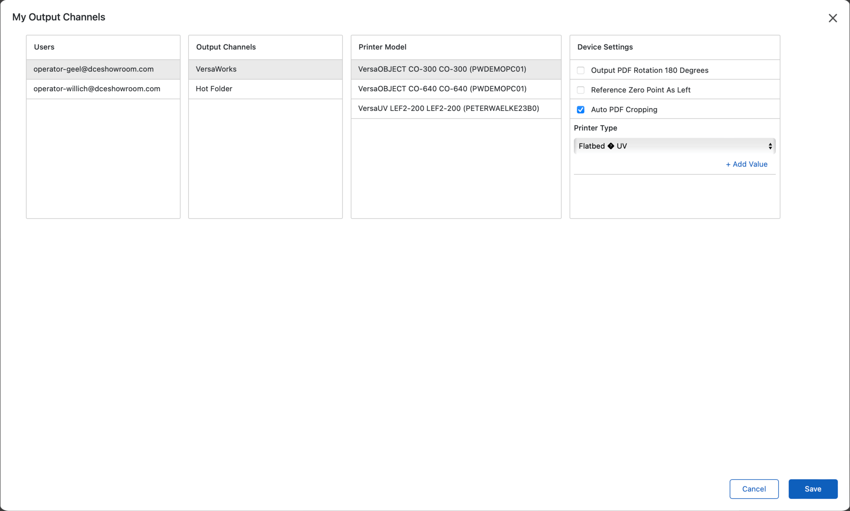 Configure the Output Settings in Roland DG Connect PrintAutoMate