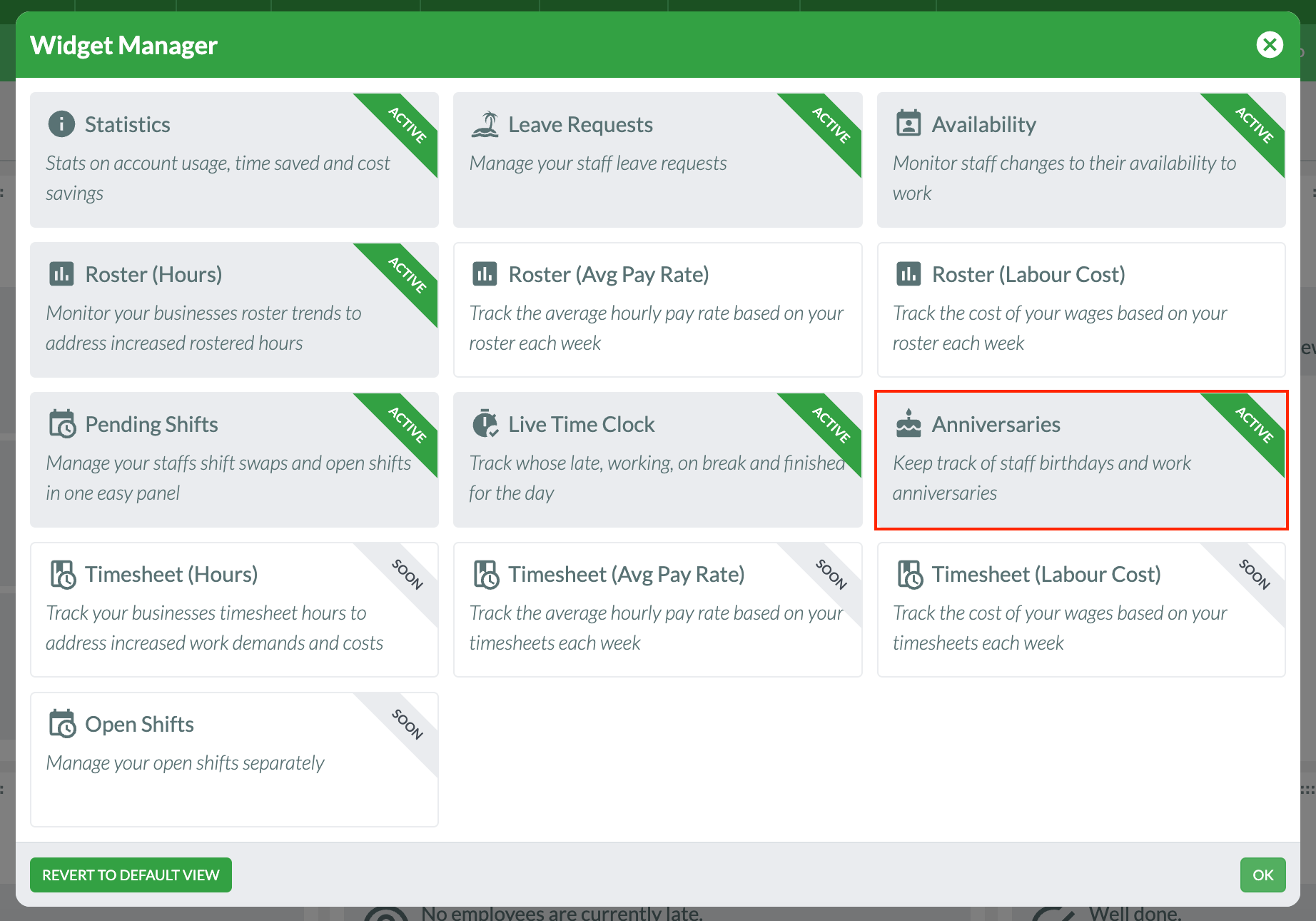 Staff Birthday and Work Anniversary Reminders RosterElf Customer Support