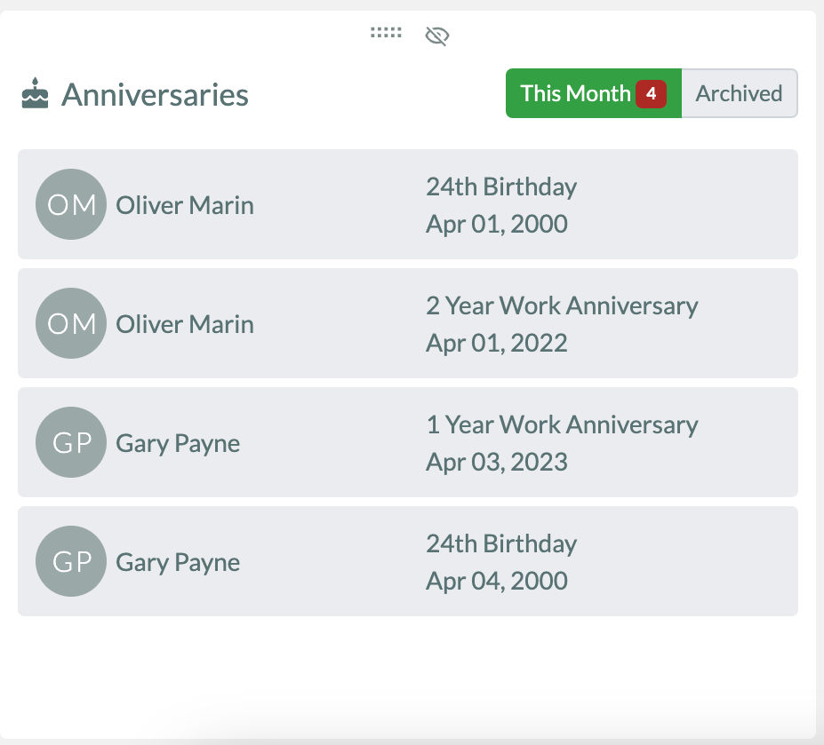 Staff Birthday and Work Anniversary Reminders RosterElf Customer Support