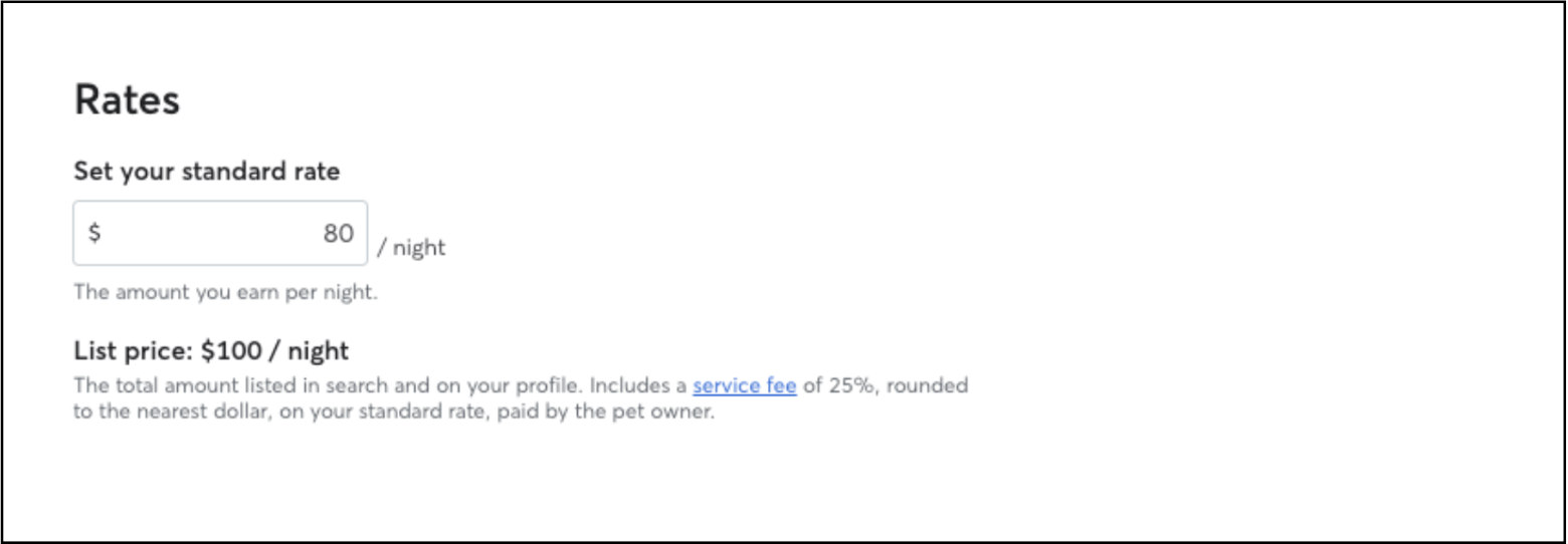 Fees and rates in California Help Center