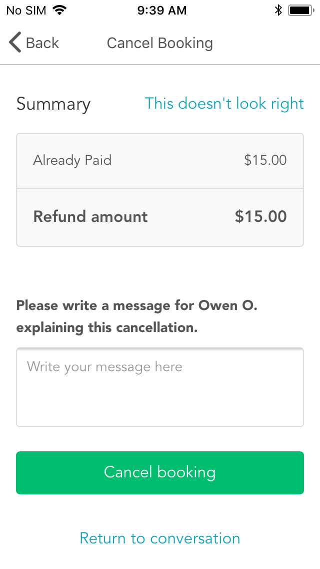 What if I need to cancel a booking? Help Center