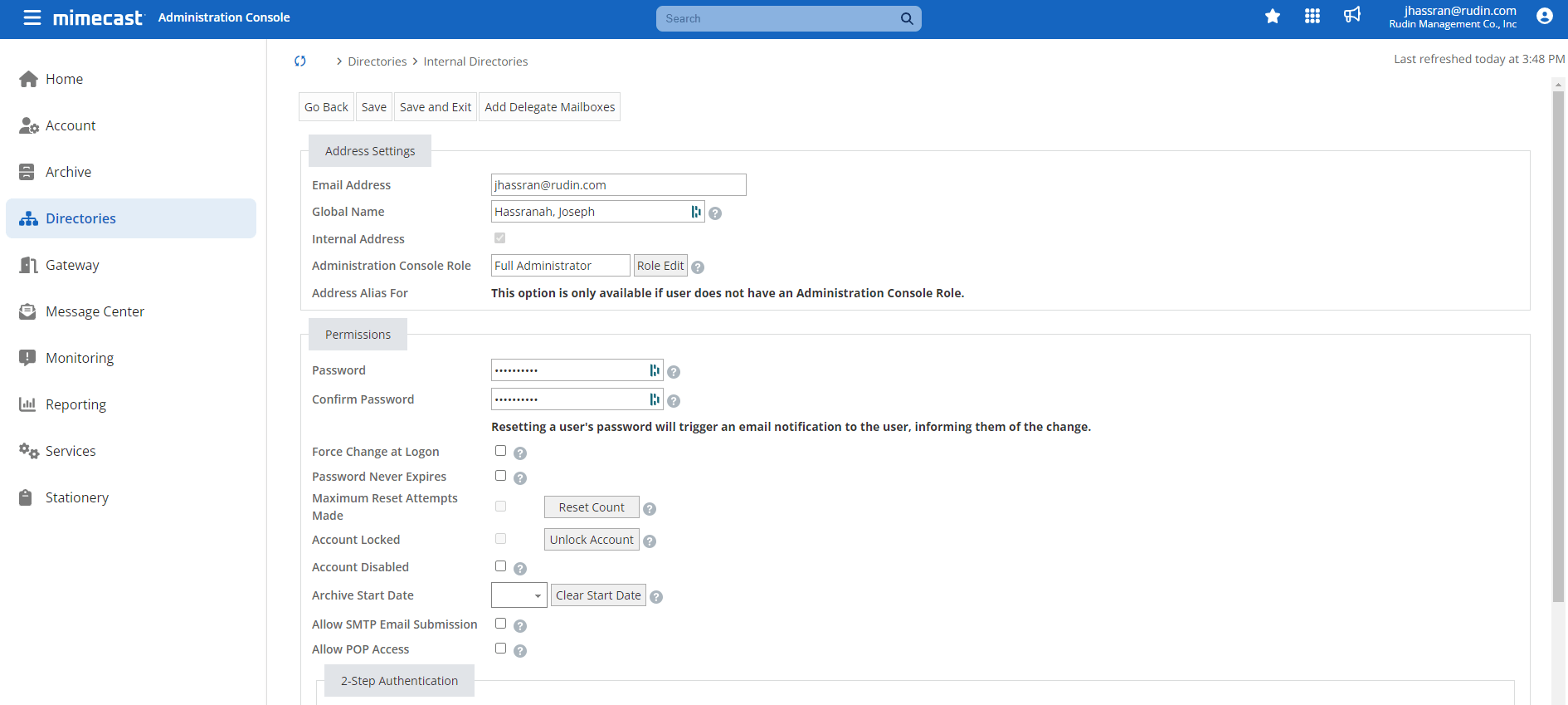 How to manually Configure Delegate Mailbox Access in Mimecast