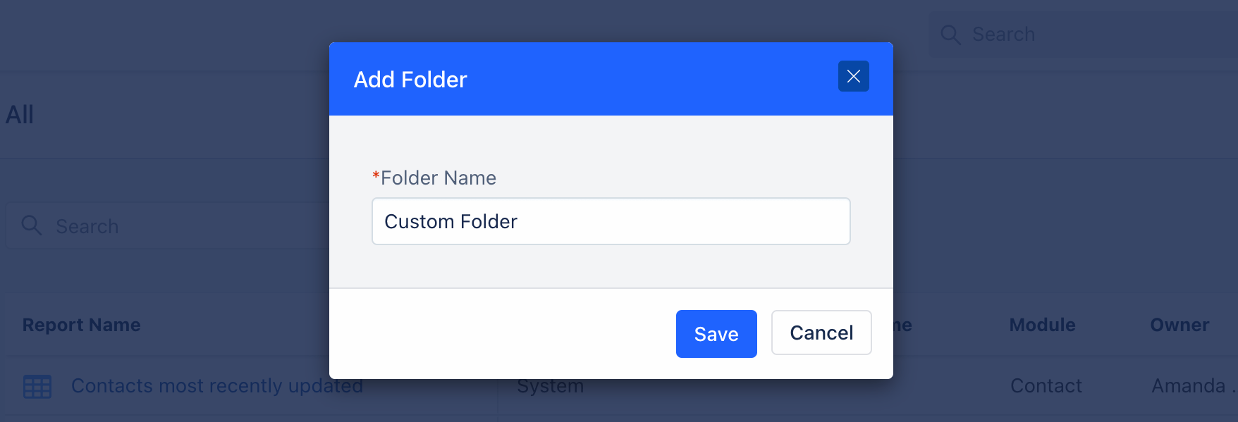 Creating Folders in Reports Salesmate
