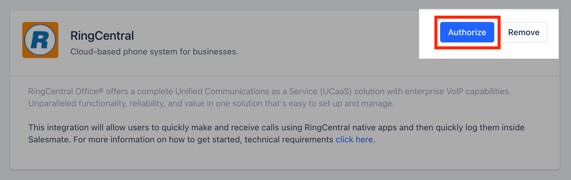 Built-in Calling using RingCentral Integration – Salesmate