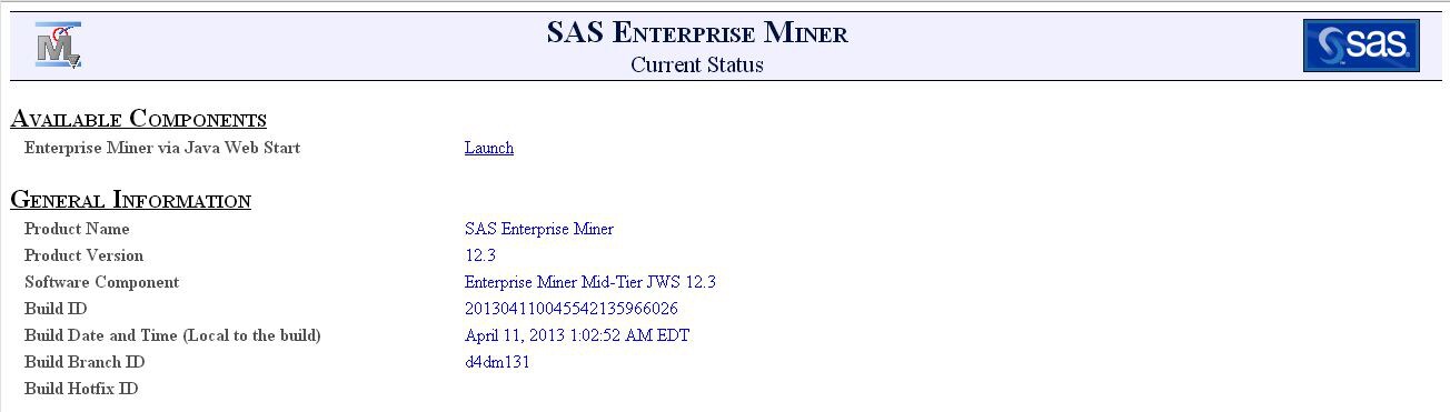 Verify the Installation SAS(R) Enterprise Miner(TM) 12.3