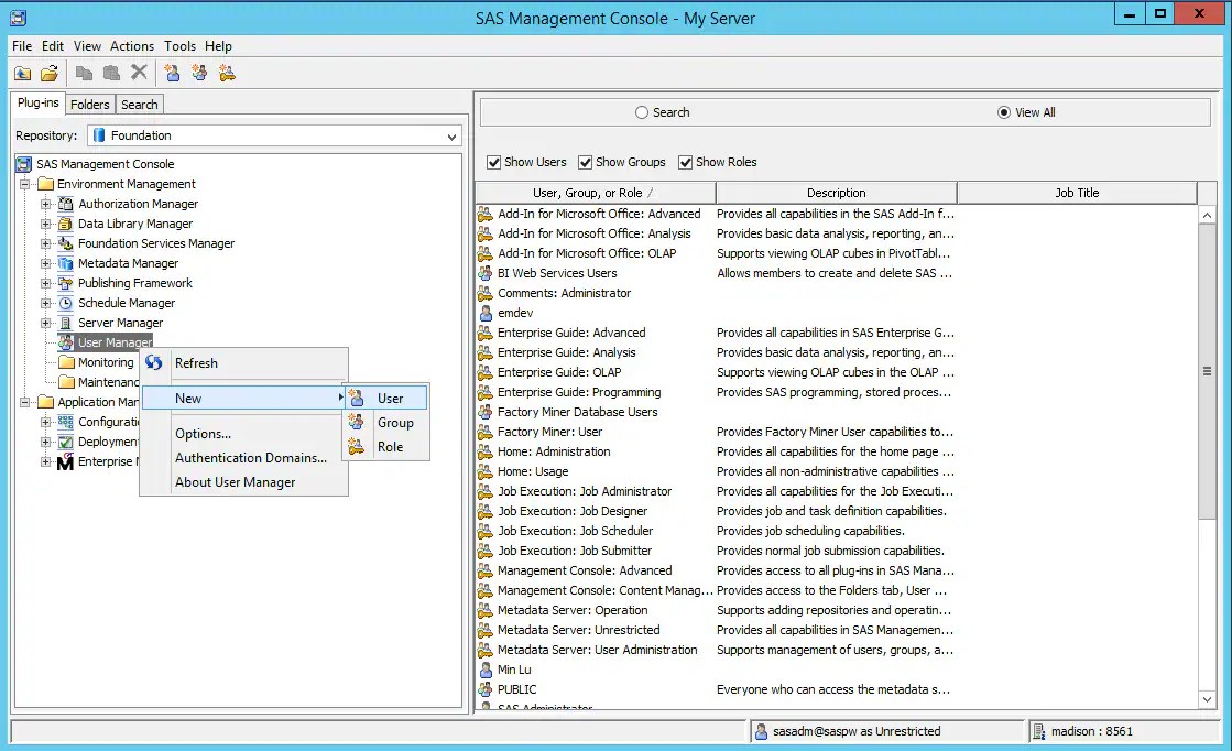 Define Additional SAS Enterprise Miner Users SAS