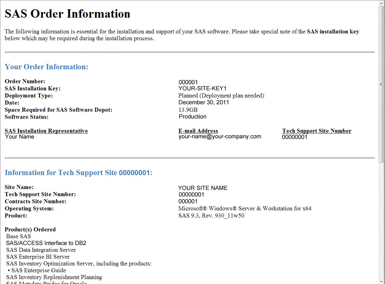 SAS Order Information SAS(R) 9.3 Guide to Software Updates
