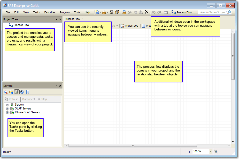 SAS Enterprise Guide workspace