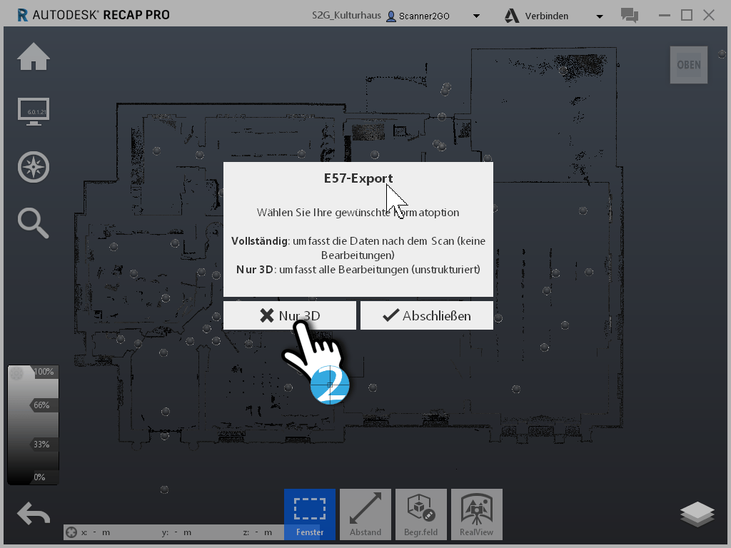 Punktwolke für ArchiCAD ausgeben Scanner2GO Support