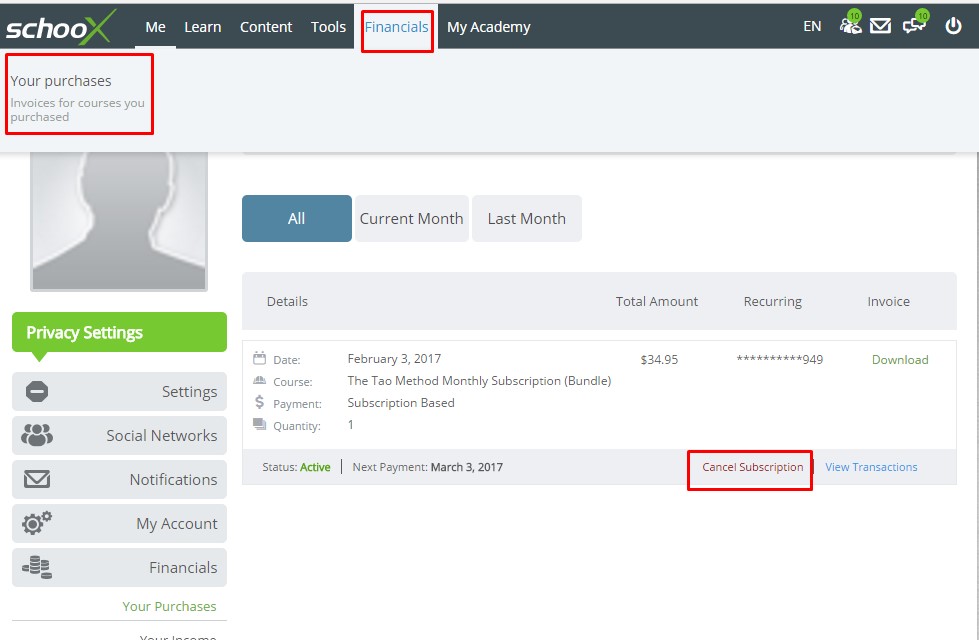 How can I update my billing information? Schoox