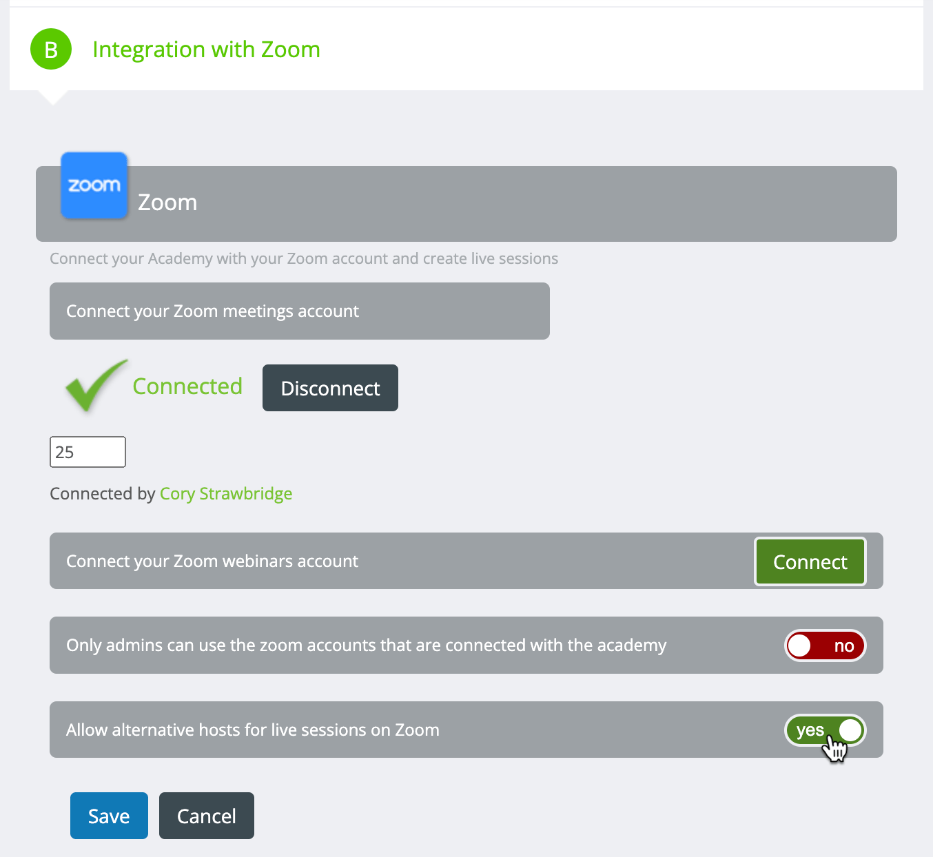 Adding Alternative Hosts to Zoom Live Sessions Schoox Support Center