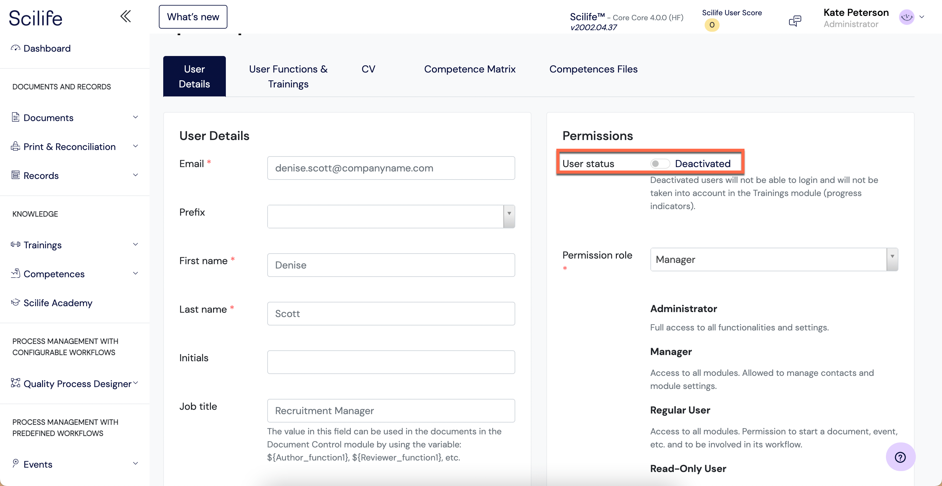 How can I Deactivate a User? – Scilife