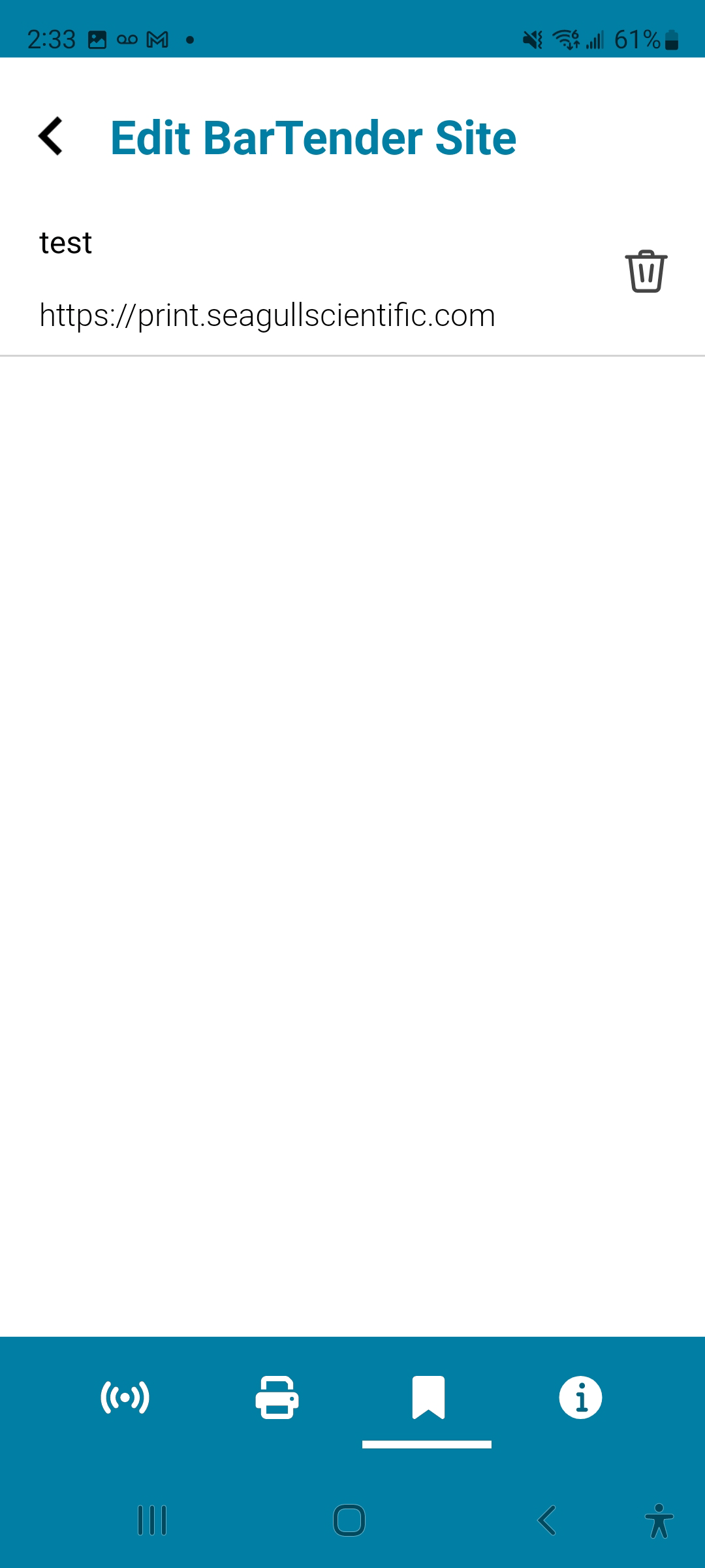 Managing BarTender Sites in the BarTender Mobile App BarTender